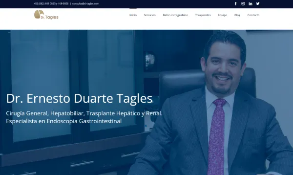 Dr. Ernesto Duarte Taglesmockup del proyecto digital realizado para 
